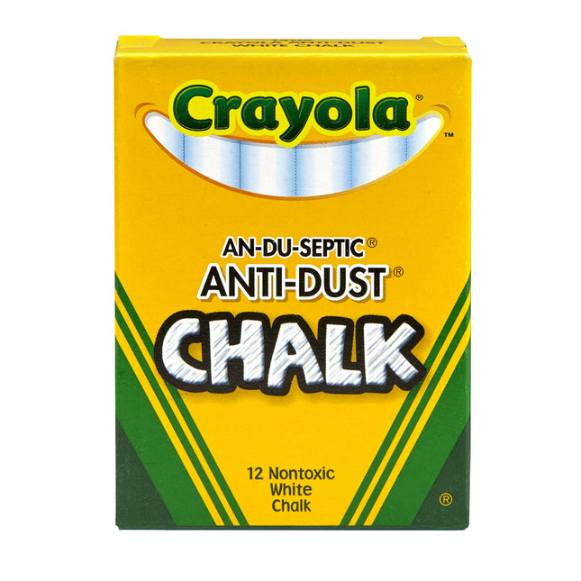 Crayola Nontoxic Chalk White 12 sticks per Box (Pack Of 2)