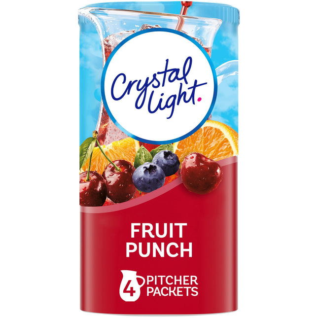 Crystal Light Fruit Punch Artificially Flavored Low Calories Powdered 4 Pitcher Packet Drink Mix 1.36 Oz (Pack Of 1)