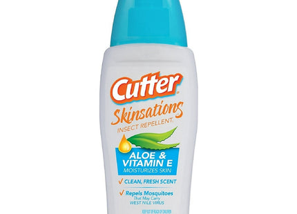 Cutter Skinsations Insect Repellent Pump Spray, Aloe & Vitamin- E, Clean Fresh Scent, 6 Fluid Ounce (Pack Of 12)