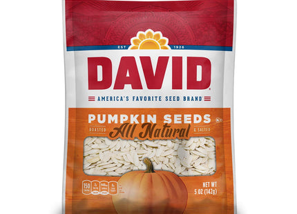 David All Natural Pumpkin Salted and Roasted Seeds nuts, Keto Friendly Snack, 5 Ounces Bags (Pack Of 4)