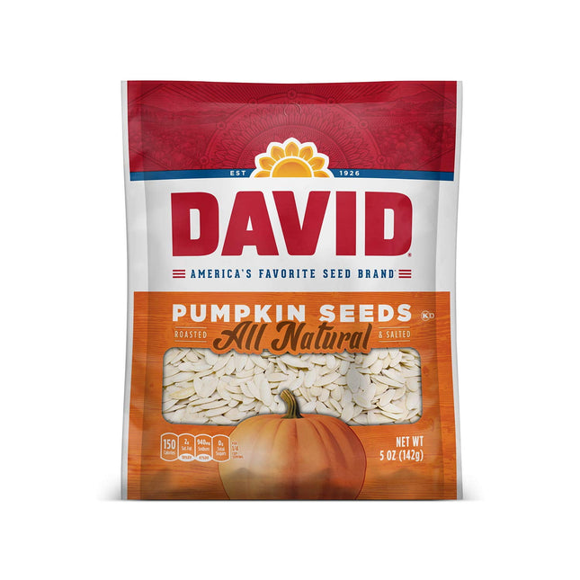 David All Natural Pumpkin Salted and Roasted Seeds nuts, Keto Friendly Snack, 5 Ounces Bags (Pack Of 1)