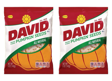 David All Natural Pumpkin Salted and Roasted Seeds nuts, Keto Friendly Snack, 5 Ounces Bags (Pack Of 4)