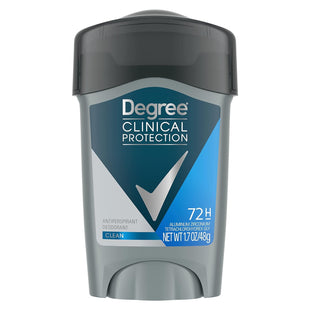 Degree Men, Clinical Protection, Antiperspirant Deodorant, Soft Solid, Clean, 1.7 Ounce (Pack Of 8)