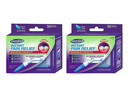 DenTek Instant Oral Pain Relief Maximum Strength Kit for Toothaches 50 Count (Pack Of 2)