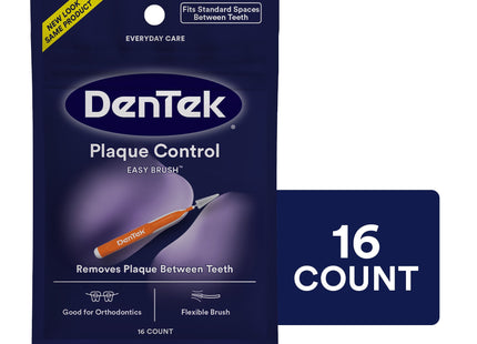 DenTek Easy Brush Interdental Oral Cleaners, Standard, Fresh Mint, 16 Count, (Pack Of 1)