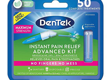 DenTek Instant Oral Pain Relief Maximum Strength Kit for Toothaches 50 Count (Pack Of 4)