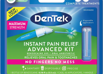 DenTek Instant Oral Pain Relief Maximum Strength Kit for Toothaches 50 Count (Pack Of 4)