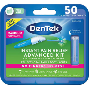 DenTek Instant Oral Pain Relief Maximum Strength Kit for Toothaches 50 Count (Pack Of 4)