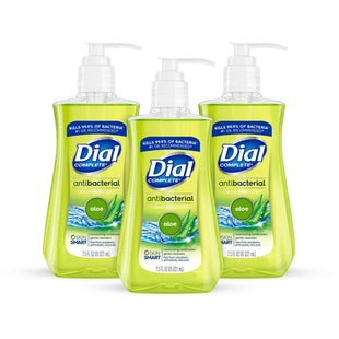 Dial Antibacterial Liquid Hand Soap, Soothing Aloe, With Moisturizer, Pump Bottle, 7.5 Ounce (Pack Of 3)