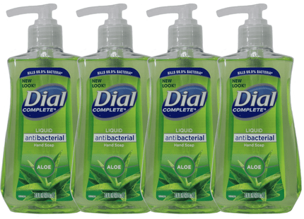 Dial Antibacterial Liquid Hand Soap, Soothing Aloe, With Moisturizer, Pump Bottle, 7.5 Ounce (Pack Of 4)