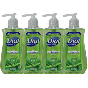 Dial Antibacterial Liquid Hand Soap, Soothing Aloe, With Moisturizer, Pump Bottle, 7.5 Ounce (Pack Of 4)