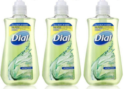 Dial Antibacterial Liquid Hand Soap, Soothing Aloe, With Moisturizer, Pump Bottle, 7.5 Ounce (Pack Of 3)