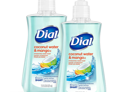 Dial Antimicrobial Liquid Hand Soap, Coconut Water & Mango, Pump Bottle, 7.5 fl Ounce (Pack Of 2)