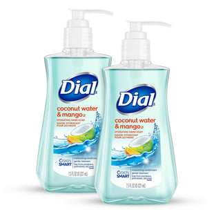 Dial Antimicrobial Liquid Hand Soap, Coconut Water & Mango, Pump Bottle, 7.5 fl Ounce (Pack Of 2)