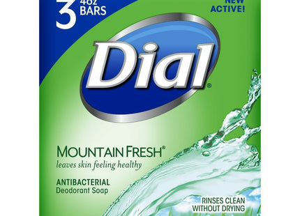 Dial Antibacterial Deodorant Bar Soap, Mountain Fresh, for Unisex, 3 Bars 4 Ounce Each (Pack Of 12)