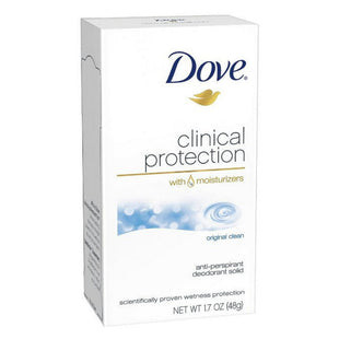 Dove Clinical Protection Women's Antiperspirant Deodorant Stick, Original Clean, 1.7 Ounce (Pack Of 24)