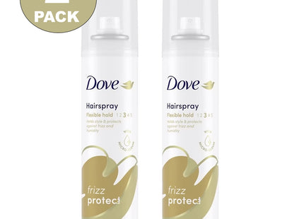 Dove Style+Care Strength & Shine, Hairspray Flexible Hold, Frizz Protect, Aerosol Can, 7 Ounce (Pack Of 2)