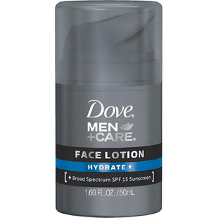 Dove Men+Care Hydrate Plus, SPF 15, Sunscreen Face Moisturizer Lotion, Trial Size 1.69 Ounce (Pack Of 3)