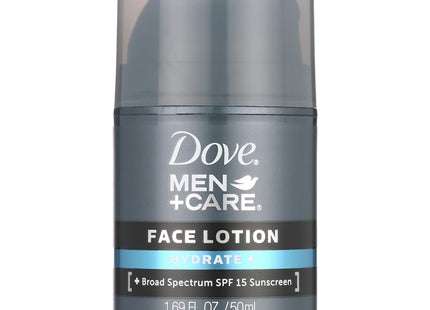 Dove Men+Care Hydrate Plus, SPF 15, Sunscreen Face Moisturizer Lotion, Trial Size 1.69 Ounce (Pack Of 3)