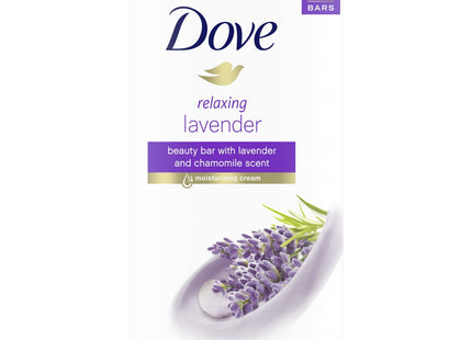 Dove Purely Pampering Beauty Bar, Gentle Skin Cleanser, Relaxing Lavender Chamomile Scent, 3.75 Oz 6 Bar Each (Pack Of 3)