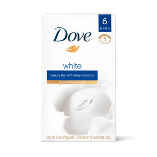 Dove Original White Moisturizer Cream Beauty Bars, Gentle for Soft Skin 3.17 Oz, 6 Bar Each (Pack Of 1)