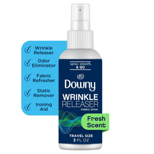 Downy Wrinkle Releaser and Refresher Fabric Spray, Light Fresh Scent, Travel Size, 3 FL Ounce (Pack Of 1)