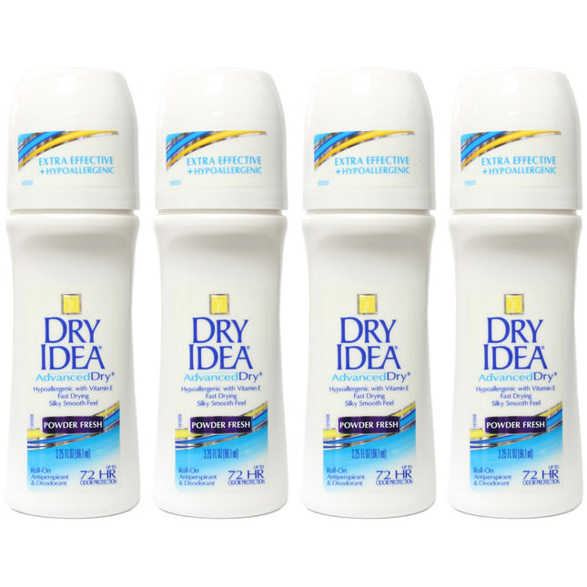 Dry Idea Anti-Perspirant Deodorant, 72-Hour Odor Protection. Roll On Advanced Dry Powder Fresh, 3.25 Ounces (Pack Of 4)