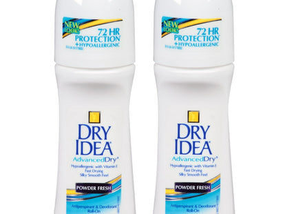 Dry Idea Anti-Perspirant Deodorant, 72-Hour Odor Protection. Roll On Advanced Dry Powder Fresh, 3.25 Ounces (Pack Of 2)