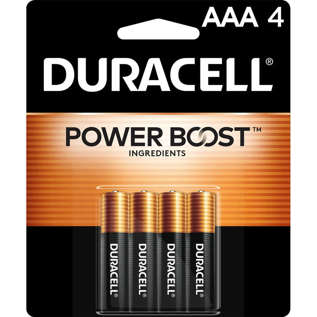 Duracell Copper Top AAA Alkaline Battery, Duralock Power Preserve Technology, 4 count (Pack Of 1)