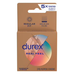 Durex Real Feel Avanti Bare Polyisoprene Non-Latex Condoms 3 Count (Pack Of 2)