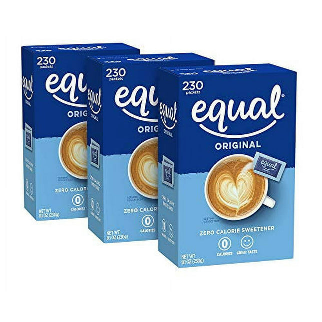 Equal Original 0 Calories Sweetener Classic Packets Gluten Free, 230 Count (Pack Of 3)