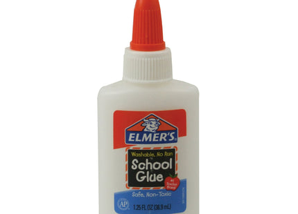 Elmer's School Glue, Washable Removable Non-toxic, Liquid White, 1.25 Ounce (Pack Of 6)