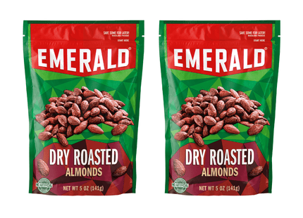 Emerald Nut Almond Dry Roasted, Non-GMO, No Artificial Preservatives Or Flavors, Resealable Bag, 5 Ounces (Pack Of 4)