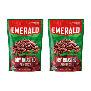 Emerald Nut Almond Dry Roasted, Non-GMO, No Artificial Preservatives Or Flavors, Resealable Bag, 5 Ounces (Pack Of 2)