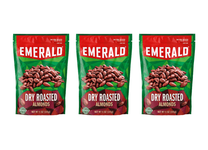 Emerald Nut Almond Dry Roasted, Non-GMO, No Artificial Preservatives Or Flavors, Resealable Bag, 5 Ounces (Pack Of 4)