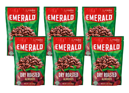 Emerald Nut Almond Dry Roasted, Non-GMO, No Artificial Preservatives Or Flavors, Resealable Bag, 5 Ounces (Pack Of 4)