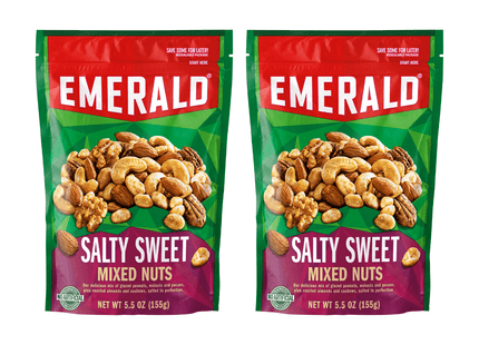 Emerald Nut, Original Mixed Nuts Sweet & Salty, No Artificial Preservatives or Flavors, Resealable Bag, 5.5 Ounces (Pack Of 2)