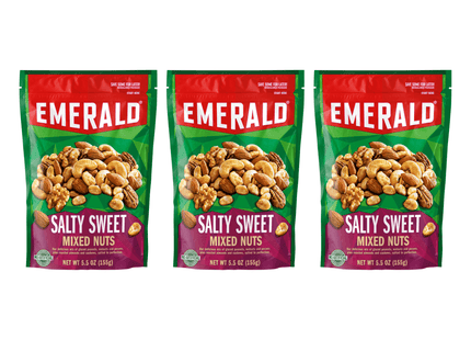 Emerald Nut, Original Mixed Nuts Sweet & Salty, No Artificial Preservatives or Flavors, Resealable Bag, 5.5 Ounces (Pack Of 3)