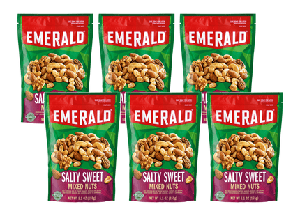 Emerald Nut, Original Mixed Nuts Sweet & Salty, No Artificial Preservatives or Flavors, Resealable Bag, 5.5 Ounces (Pack Of 6)