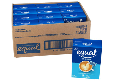 Equal Zero Calorie Sweetener Packets Sugar Substitute, No Calories Artificial, 50 Count (Pack Of 1)