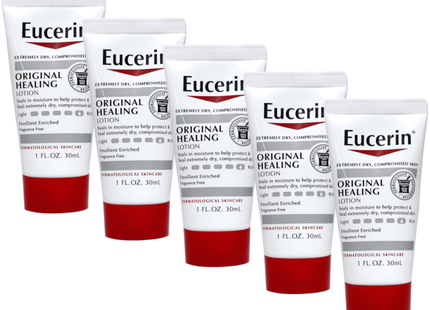 Eucerin Original Moisturizing Lotion, For Extremely Dry Skin, Emollient Enriched Lotion 1 Ounce (Pack Of 5)