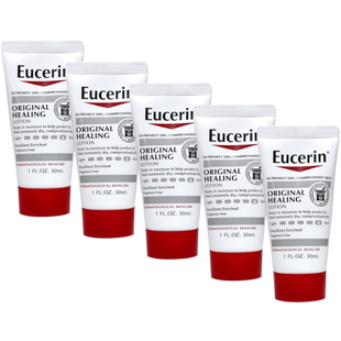 Eucerin Original Moisturizing Lotion, For Extremely Dry Skin, Emollient Enriched Lotion 1 Ounce (Pack Of 5)