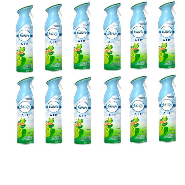 Febreze Air Freshener, Odor-Fighting, Gain Original Scent, Aerosol Spray, 8.8 Ounce (Pack Of 12)