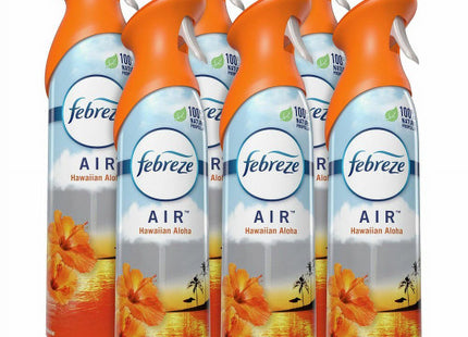 Febreze Air Freshener, Odor-Eliminating, Hawaiian Aloha Light Fresh Scent, Aerosol Spray 8.8 Ounce (Pack Of 6)