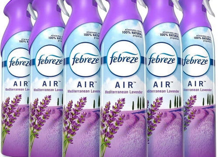 Febreze Air Freshener, 2X Odor-Fighting, Mediterranean Lavender Scent, Aerosol Spray, 8.8 ounce (Pack Of 16)