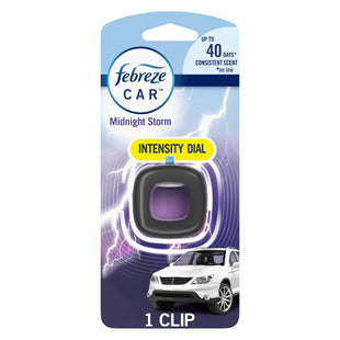 Febreze Car Air Freshener Vent Clip, Odor Eliminator Scent, Midnight Storm, 0.06 ounce (Pack Of 2)