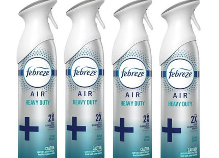 Febreze AIR Effects Air Freshener, Handheld Aerosol, Odor-Eliminating, Heavy Duty Crisp Clean, 8.8 oz (Pack Of 4)