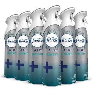 Febreze AIR Effects Air Freshener, Handheld Aerosol, Odor-Eliminating, Heavy Duty Crisp Clean, 8.8 oz (Pack Of 6)