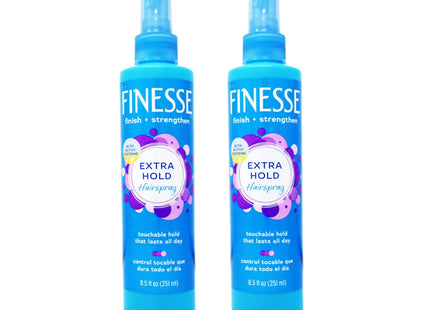 Finesse Finish Strengthen, Self Adjusting, Extra Hold, Non-Aerosol, Unisex, HairSpray, 8.5 ounce (Pack Of 2)