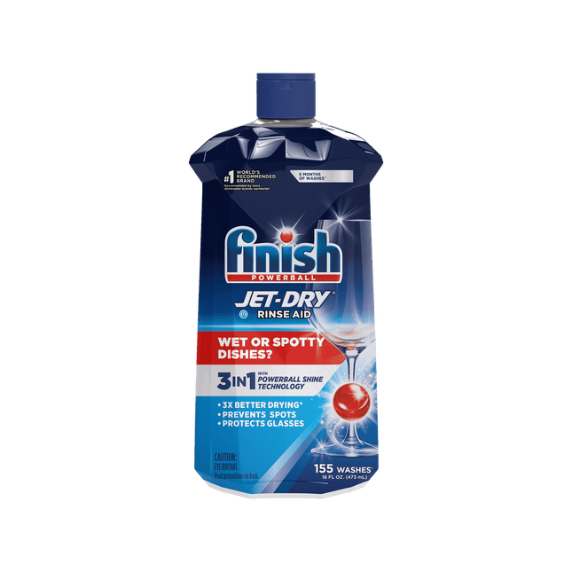 Finish Jet-Dry Rinse Aid, Dishwasher Liquid, Rinse & Drying Agent, Unscented, 16 Ounce (Pack Of 1)